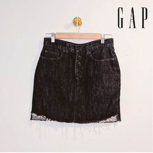 Gap Distressed Black Denim Mini Skirt SZ 27